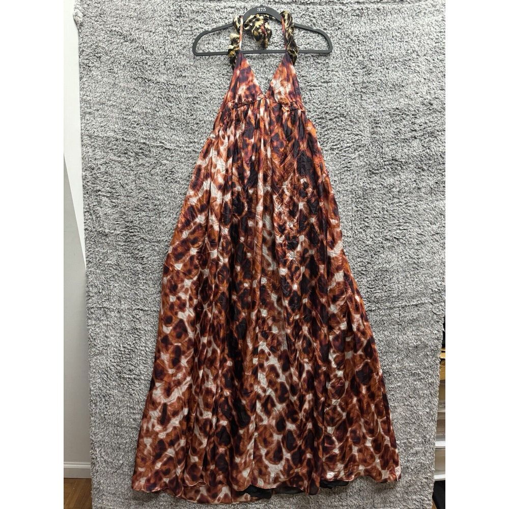 New Roberto Cavalli Silk Runway Fiery Print Dress Size 40